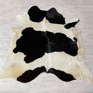 Koeienhuid zwart creme bruin 240x225cm