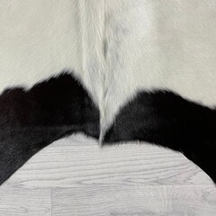 Koeienhuid zwart creme bruin 240x225cm