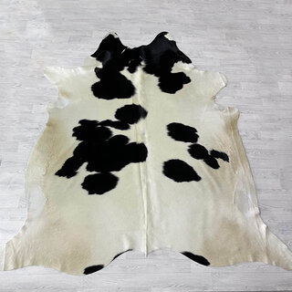 Koeienhuid zwart creme 255x240cm