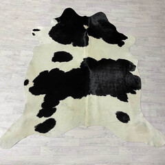 Koeienhuid zwart creme 225x215cm