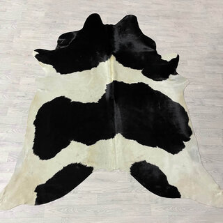 Koeienhuid zwart wit creme 250x225cm