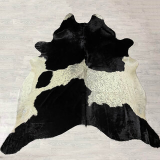 Koeienhuid zwart creme 250x225cm