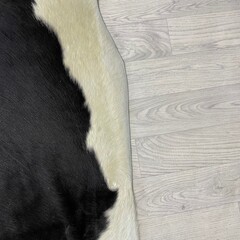 Koeienhuid zwart bruin creme 245x240cm