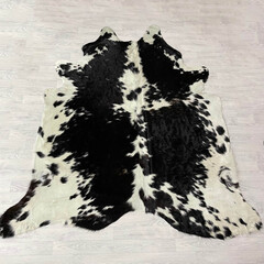Koeienhuid zwart bruin wit creme 245x225cm