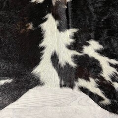 Koeienhuid zwart bruin wit creme 245x225cm