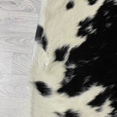 Koeienhuid zwart bruin wit creme 245x225cm