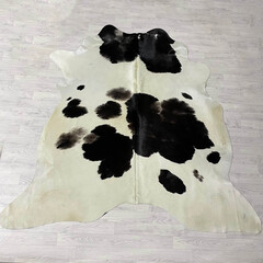 Koeienhuid zwart bruin creme 235x235cm