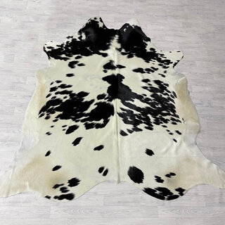 Koeienhuid zwart creme 245x230cm