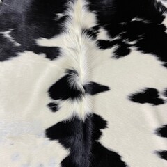 Koeienhuid zwart creme 245x230cm