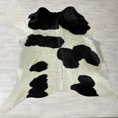 Koeienhuid zwart bruin creme 225x210cm