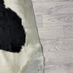 Koeienhuid zwart bruin creme 225x210cm