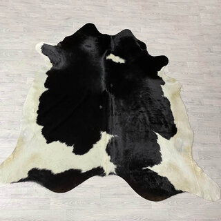 Koeienhuid zwart wit creme 240x230cm