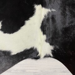 Koeienhuid zwart wit creme 240x230cm
