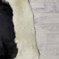 Koeienhuid zwart wit creme 240x230cm