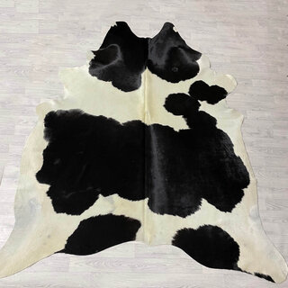Koeienhuid zwart creme 255x225cm