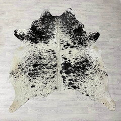 Koeienhuid zwart wit creme 210x180cm