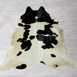 Koeienhuid zwart creme 255x240cm
