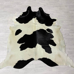 Koeienhuid zwart creme 260x235cm