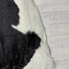 Koeienhuid zwart wit creme 240x230cm