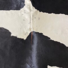 Koeienhuid zwart bruin creme 235x240cm