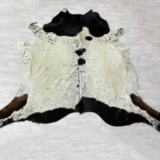 Koeienhuid zwart bruin creme 225x265cm