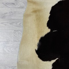 Koeienhuid bruin wit creme 240x235cm