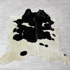 Koeienhuid zwart bruin creme 235x235cm