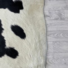 Koeienhuid zwart bruin creme 235x235cm