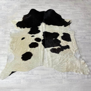 Koeienhuid zwart wit creme 200x220cm