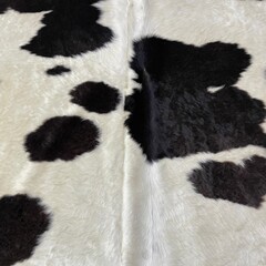 Koeienhuid zwart wit creme 200x220cm
