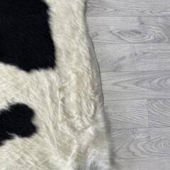 Koeienhuid zwart wit creme 200x220cm