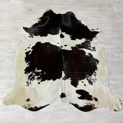 Koeienhuid bruin wit creme 240x215cm