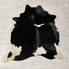 Koeienhuid zwart wit creme 240x210cm