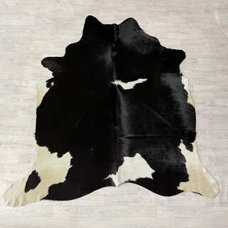 Koeienhuid zwart wit creme 240x210cm
