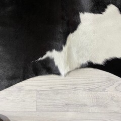 Koeienhuid zwart wit creme 240x210cm