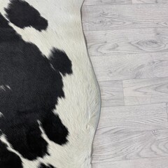 Koeienhuid zwart creme 225x195cm