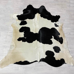 Koeienhuid zwart creme 250x235cm