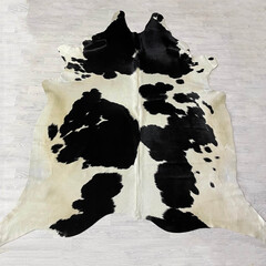 Koeienhuid zwart creme 270x250cm