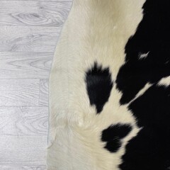 Koeienhuid zwart creme 270x250cm