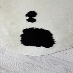 Koeienhuid zwart wit creme 250x235cm