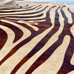 Koeienhuid zebraprint beige bruin