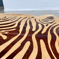 Koeienhuid zebraprint beige bruin
