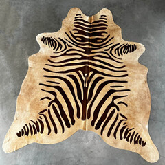 Koeienhuid zebraprint beige bruin