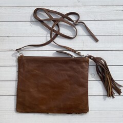 Tas Gemma koeienhuid bruin wit 29x23cm