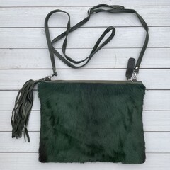 Tas Gemma springbok donker groen 29x23cm