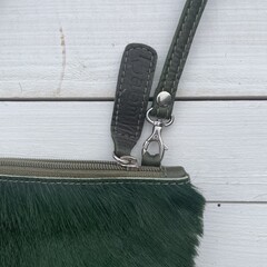 Tas Gemma springbok donker groen 29x23cm