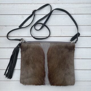 Tas Gemma springbok grijs 29x23cm