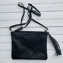 Tas Gemma koeienhuid zwart wit 29x23cm