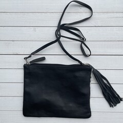 Tas Gemma koeienhuid zwart wit 29x23cm