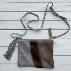 Tas Mickey springbok grijs 25x20cm